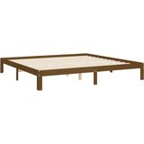  Okvir kreveta s uzglavljem boja meda 200x200cm od masivnog drva | shoptok.hr