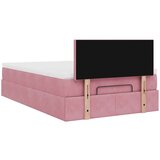 vidaXL Otomanski posteljni okvir z vzmetnico roza 120x200 cm žamet, (21608824) | Shoptok.si