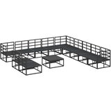  Sjedeća garnitura za vrt s jastukom 12 pcs Crna Aluminij | shoptok.hr