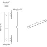  Udarna ploča 2 pcs Srebrno 50 x 10 x 1,2 mm Željezo | shoptok.hr