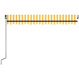 Tenda na ručno uvlačenje s LED svjetlima 450x300 cm žuto-bijela | Eponuda.com