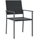  Vrtne stolice 2 kom crne 54 x 62,5 x 89 cm od poliratana | shoptok.hr