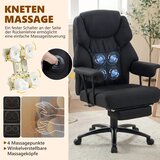 Uredska stolica s 3D masažom i osloncem za noge podesiva računalna stolica s visokim naslonom presvlaka od umjetne kože crna | shoptok.hr