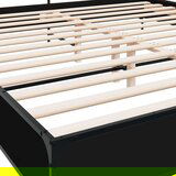  Okvir za krevet crni 200 x 200 cm konstruirano drvo i metal | shoptok.hr