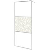 Pregrada za tuš s policom krom 80x195 cm staklo ESG i aluminij | shoptok.hr