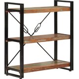  Regal za knjige s 3 razine 77x30x80cm obnovljeno drvo i željezo | shoptok.hr