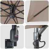  Vrtni suncobran Sivo-smeđa 248,5 x 247,5 x 160 cm | shoptok.hr