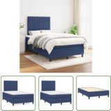 The Living Store Box spring postelja z vzmetnico moder 120x200 cm blago - Box Spring Postelja, (21737472) | Shoptok.si