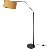 QAZQA Vloerlamp zwart verstelbaar met kap geel en gouden binnenkant 50cm - Editor | Shoptok.si