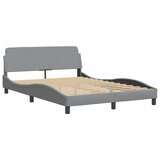  The Living Store Posteljni okvir z vzglavjem svetlo siv 120x200 cm blago - Posteljni Okvir, (21450761) | Shoptok.si