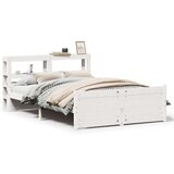  Posteljni okvir z vzglavjem bel 135x190 cm trdna borovina, (21304180) | Shoptok.si