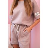 Kesi Włoski Women's butter set with high-waisted shorts beige melange | Shoptok.si