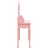 vidaXL Toaletni stolić sa stolcem rozi 75x69x140 cm od drva paulovnije | shoptok.hr
