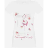 Rinascimento white t-shirt with flamingo
