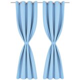Furnova Zatemnitvene zavese 2 kosa z obročki 135x245 cm turkizne barve, (21918273) | Shoptok.si