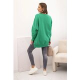 Kesi Women's cotton sweatshirt with a wide ribbed hem green | shoptok.hr