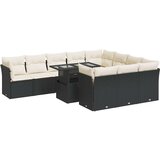 vidaXL 11-dijelni set vrtnih sofa od poliratana s jastucima crni | shoptok.hr