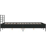 vidaXL Posteljni okvir črn 140x200 cm inženirski les in kovina | Shoptok.si