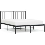 vidaXL Kovinski posteljni okvir z vzglavjem črn 120x200 cm | Shoptok.si