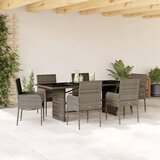 vidaXL 7-dijelni vrtni blagovaonski set sivi od poliratana | shoptok.hr