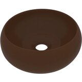 Maison Chic Razkošen Umivalnik - Kopalna umivalnik - Lavabo okrogel mat temno rjav 40x15 cm keramičen, (21684683) | Shoptok.si