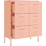 vidaXL Ormarić s ladicama ružičasti 80 x 35 x 101,5 cm čelični | shoptok.hr