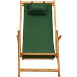  Sklopiva stolica za plažu od drva eukaliptusa i tkanine zelena | shoptok.hr