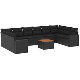  11-dijelni set vrtnih sofa od poliratana s jastucima crni | shoptok.hr