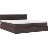  Okvir kreveta s madracima tamnosmeđi 200x200cm tkanine | shoptok.hr