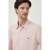 Lacoste Bombažna srajca moška, roza barva