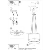 Nice Lamps Crna viseća svjetiljka s tekstilnim sjenilom ø 50 cm Volta – | shoptok.hr