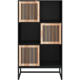  Visoka komoda crna 70 x 35 x 125 cm od konstruiranog drva | shoptok.hr