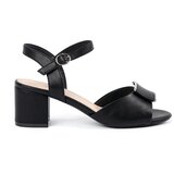 Sergio Leone Women's heeled sandals with an open heel black Cijene