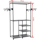  Za odjeću od čelika i netkane tkanine 87x44x158 cm crni | shoptok.hr