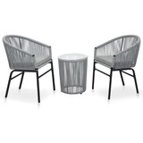  3-dijelni bistro set od PE ratana s jastucima sivi Cijene