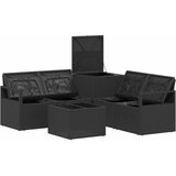  Set sofe 6 kom. Crna Poli Rattan i čelik | shoptok.hr