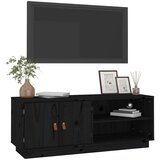 TV ormarić crni 105 x 34 x 40 cm od masivne borovine | Eponuda.com