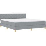  LED Box Spring Krevet Svijetlo siva 180 x 200 cm tkanina | shoptok.hr
