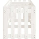 vidaXL Vrtna visoka greda z ograjico bela 200x50x50 cm trdna borovina | Shoptok.si