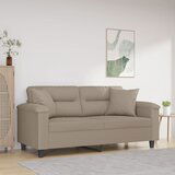  The Living Store Kavč dvosed z blazinami taupe 140 cm tkanina iz mikrovlaken - Dvosed, (21494448) | Shoptok.si