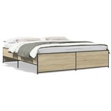 vidaXL Posteljni okvir sonoma hrast 180x200 cm inž. les in kovina, (21128902) | Shoptok.si