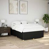 Maison Chic Posteljni okvir - Dvoposteljna postelja - Zakonska postelja brez vzmetnice črn 160x200 cm blago-J3776, (21764172) | Shoptok.si
