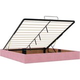  Otomanski posteljni okvir z vzmetnicami roza 200x200cm žamet, (22053104) | Shoptok.si