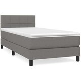  Box spring postelja z vzmetnico temno siva 100x200 cm blago, (20895009) | Shoptok.si