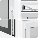  Prozor za podrum RISOR 90 x 70 cm PVC i staklo Antracit | Eponuda.com