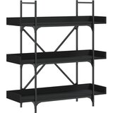 Furnova Knjižna omara 3-nadstropna črna 100x33x108,5 cm inženirski les, (21932608) | Shoptok.si