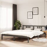The Living Store Posteljni okvir siv iz trdnega lesa 160x200 cm - Posteljni Okvir, (21525024) Cene
