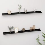 vidaXL Zidne police 2 kom crne 115 x 9 x 3 cm Cijene