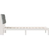 vidaXL Posteljni okvir z oblazinjenim vzglavjem Bela 80 x 200 cm | Shoptok.si