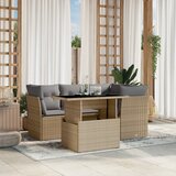 Maison Chic Seti vrtnega pohištva - Vrtna garnitura - Vrtni pohištvo set 5-delna z blazinami bež poli ratan, (21820074) | Shoptok.si
